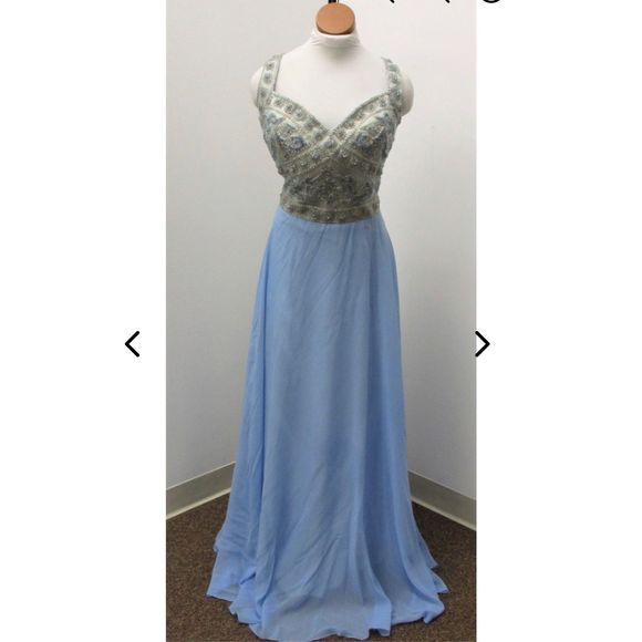 LUCCI LU Dresses & Skirts - NWT Size 24 LUCCI LU Blue/Silver Beaded & Rhinestone Bodice Ball Gown